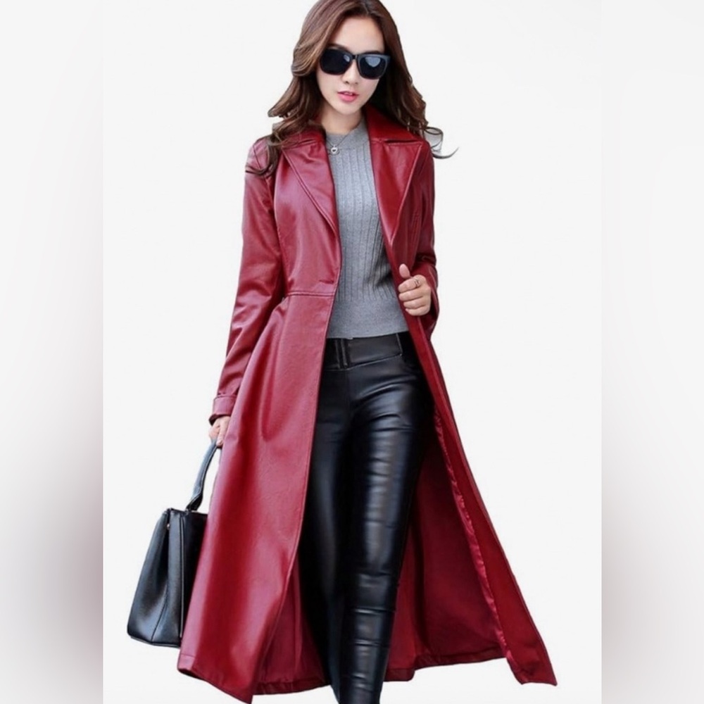 New! Koza Leathers Red Genuine Leather Coat size medium (fits chest to 34")